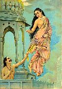 Raja Ravi Varma Urvashi and pururavas oil painting on canvas